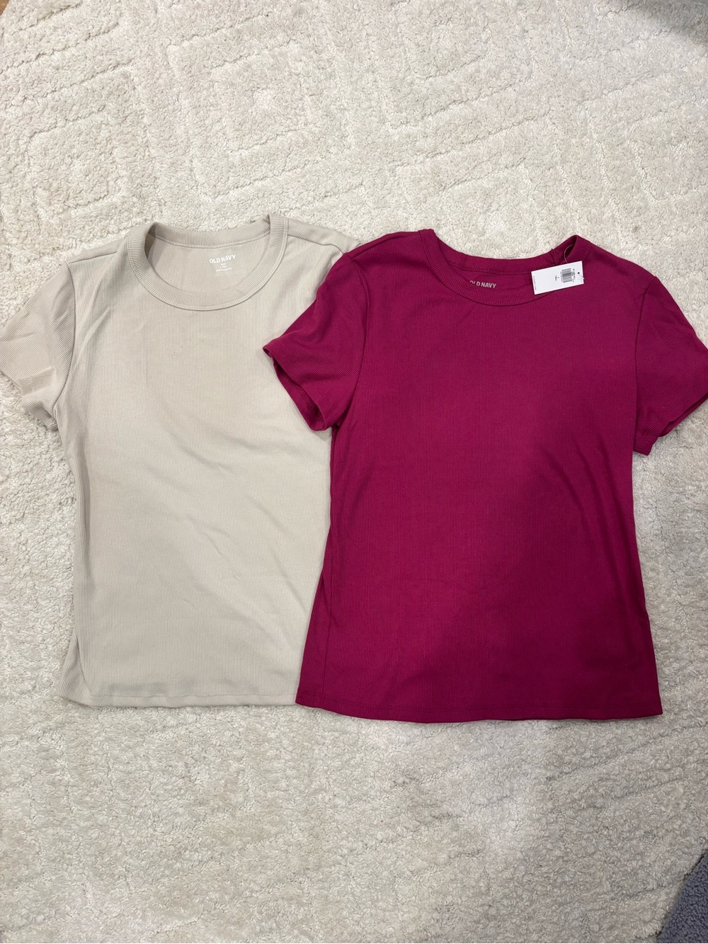 Set of 2 Large tall women’s fitted tees by Old Navy. Pink is NWT